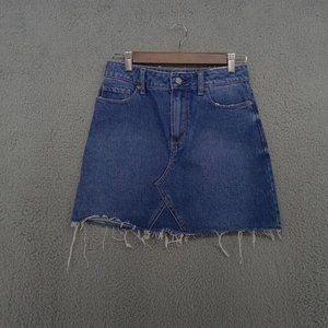 Paige Skirt Womens 26 Blue Aideen Ripped Distressed Raw Hem Denim A Line Jeans